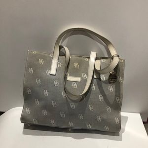 Dooney and Bourke grey and white tote bag